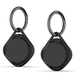 2sets For Airtags Bluetooth Tracker Hard Rubber Anti-Fall Protective Cover(Black 2pcs)