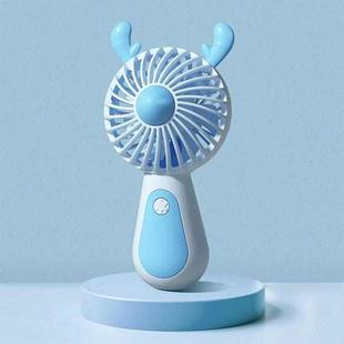 Cute Cartoon Handheld Small Fan Mini Portable USB Charging Fan, Size: Deer(Blue)