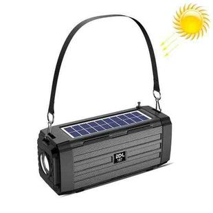 BDL-187 LED Light Solar Wireless Bluetooth Speaker Portable Outdoor Camping FM Radio(Black)