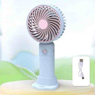 Desktop USB Charging Small Fan Portable Cell Phone Holder Handheld Fan(Blue)