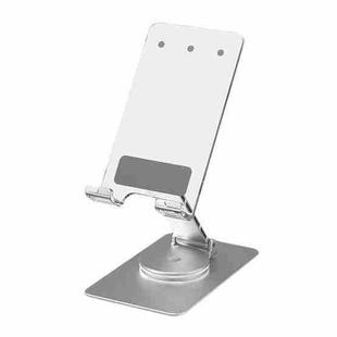 Acrylic Aluminum Alloy Mobile Phone and Tablet Stand Holder with 360-degree Rotating Base(Silver)