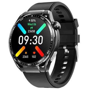 F200 Smart Health Watch ECG Electrocardiogram Blood Sugar Monitoring 1.55 Inch Round Screen, Color: Black Silicone