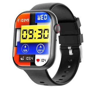 F70  2.1 Inch Screen Smart Watch With Blood Sugar/Blood Oxygen Monitoring /SOS Alarm/100+ Sports Modes, Color: Black Silicone