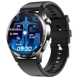 F400  1.55 Inch Screen Smart Watch Support ECG/ Blood Oxygen / Blood Sugar / 150+ Sports Mode, Color: Black Silicone