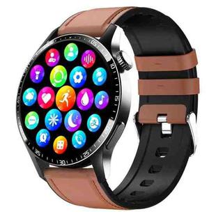 F207 Smart Watch 1.35-Inch Narrow Edge Screen Supports Bluetooth Calls / 24H Health Monitoring / 150+ Sports Modes, Color: Black Brown Leather