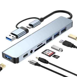 USB 3.0 + USB-C / Type-C Hub USB Splitter With 8 Ports USBx4+SD/TF+3.5+PD