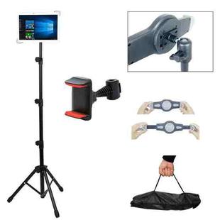 1.6m Adjustable Tablet Stand Floor-Standing Retractable Mobile Phone Tripod, Model: 307(With Cloth Bag+Sheep Head Phone Clamp)