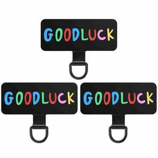 3pcs Stainless Steel Mobile Phone Lanyard Gasket Universal Hand Strap Fixed Connector(Good Luck)