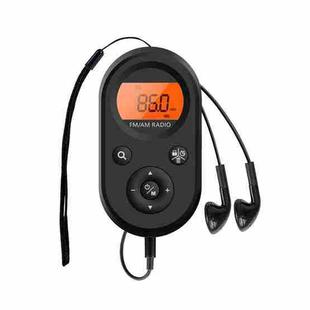 M01 Mini Portable Rechargeable FM / AM Radio With Backlight(Black)