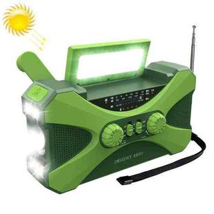 EM-01 Solar Hand-Cranked Flashlight Emergency Radio With SOS Alarm(10000mAh Green)