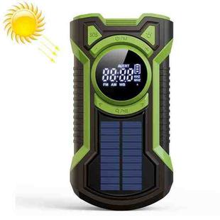 EM03 IPX5 Waterproof Multifunctional Solar Emergency Radio Hand-Cranked Generator Flashlight(Green)