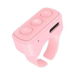 Bluetooth 3 Keys Remote Finger Ring Video Controller Novel Page Flip Photo Tool(Pink)