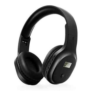 A8 Charging Version Portable Digital Display FM Headphone(Black)