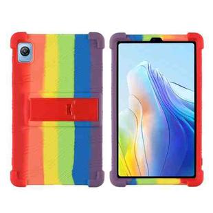 For Blackview Tab 60 8.68-inch 2023 Shockproof Silicone Tablet Case with Holder(Rainbow)