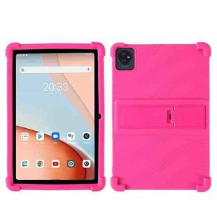 For Blackview Tab 7 Wifi 10.1-inch Shockproof Silicone Tablet Case with Holder(Rose Red)