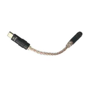 Type-C To 3.5mm Conversion Cable DAC Earphone Decoding Braided Wire, Style: Black Adapter Gold Line