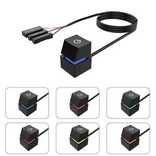 Desktop Computer Mobile Switch Computer Extension Cable Start Button, Color: Black Case Colorful Light 2m Cable