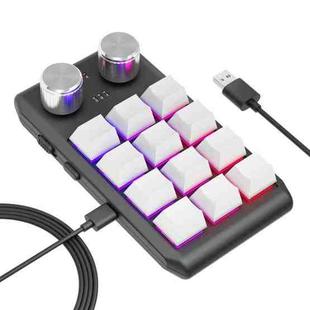 12 Keys Wired With RGB Lights Customized Office Keyboard Shortcut Keys Computer Audio Volume Control(White)