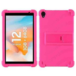 For Blackview Tab 50 WiFi Shockproof Silicone Tablet Case With Holder(Rose Red)