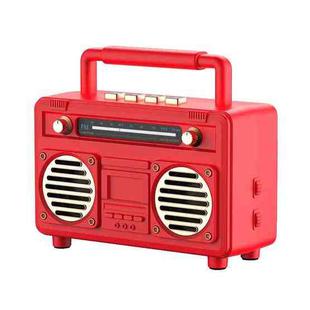 BT21 Retro USB Flash Drive FM Radio Wireless Bluetooth Speaker, Color: Red