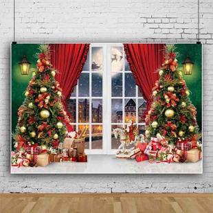 120x80cm Christmas Wreath Snow Scene Photography Background Curtain, Color: 11421618