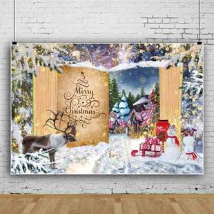 120x80cm Christmas Wreath Snow Scene Photography Background Curtain, Color: 11421670