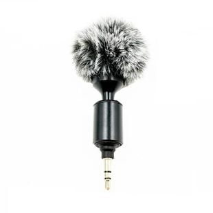 Mobile Phone Live Broadcast Microphone, Style: 3.5 Straight Head 3-section Plug (Rabbit Fur Cover)