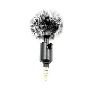 Mobile Phone Live Broadcast Microphone, Style: 3.5 Straight Head 4-section Plug (Rabbit Fur Cover)