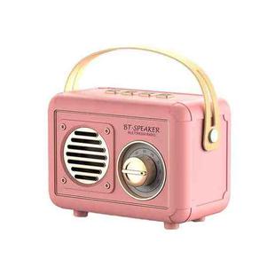 FT-BT20 Mini Retro Card USB Flash Drive FM Radio Wireless Bluetooth Speaker(Pink)