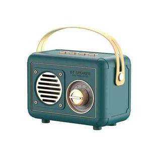 FT-BT20 Mini Retro Card USB Flash Drive FM Radio Wireless Bluetooth Speaker(Green)