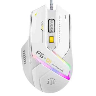 Inphic PG1 RGB Light Emitting Computer Gaming Wired Mouse(White)