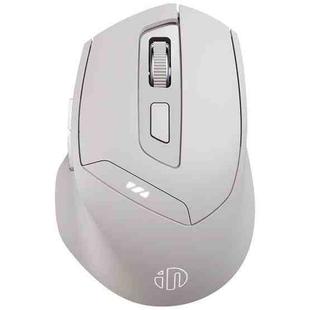 Inphic DR6 2.4G Wireless + Bluetooth 5.0/4.0 Tri-mode Charging Mute Office Gaming Computer Mouse(White Apricot)