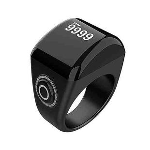 Equantu Smart Bluetooth Finger Counter Muslim Prayer Time Reminder Ring, Style: Black 18mm