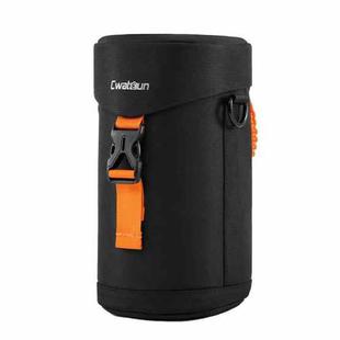 Cwatcun D157 DSLR Camera Lens Barrel Shockproof Thickened Digital Lens Bag Flip Lens Pouch, Color: Extra Large Black