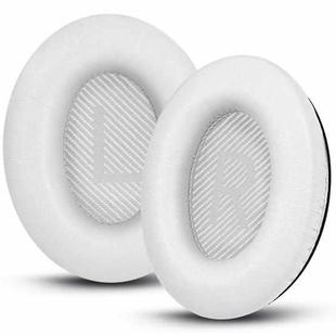 For BOSE QC45 1pair Headphone Sponge Earmuff Leather Cover(White)