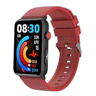 Smart Watch Ring ECG Temperature Heart Rate Blood Pressure Health Bluetooth Talking Watch, Color: Red Silicone