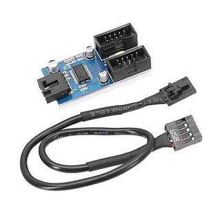 30cm Motherboard 9Pin USB2.0 1 In 2 Extension Cable With Chip Support Multiple Interface For Shared Use