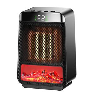 E03 Desktop PTC Heater Dynamic Flame Light Warmer US Plug