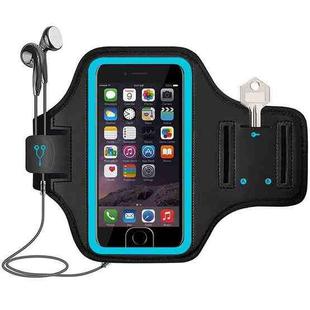 Mobile Phone Armband With Adjustable Strap & Key Pocket, Size: Medium Blue