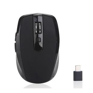 6-Keys Type-C/USB-C Laptop Office Game Silent Wireless Mouse(Black)