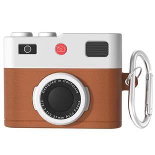 For AirPods Pro / Pro 2 Earphone Silicone Retro Camera Design Cover Protective Case(Brown)
