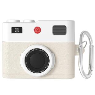 For AirPods Pro / Pro 2 Earphone Silicone Retro Camera Design Cover Protective Case(Beige)