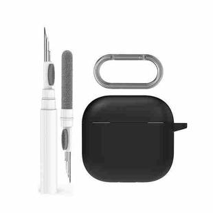 For Airpods 4 AhaStyle WG163 Earphone Drop-Proof Dust-Proof Silicone Protective Case With Cleanning Pen(Black)