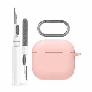 For Airpods 4 AhaStyle WG163 Earphone Drop-Proof Dust-Proof Silicone Protective Case With Cleanning Pen(Pink)