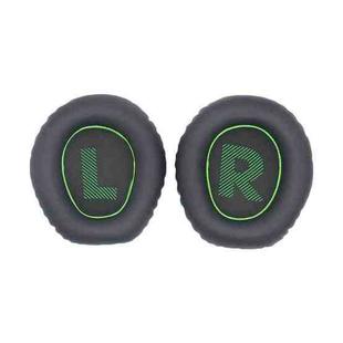 1pair For JBL Quantum Q100 Headphone Leather Sponge Cover Gaming Headset Earmuffs(Black Green)