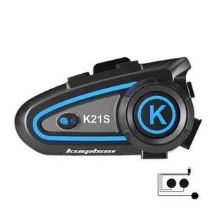 KUQIBAO K21S Motorcycle Riding Helmet Dual Intercom Bluetooth Headset With Lights(Soft Microphone)