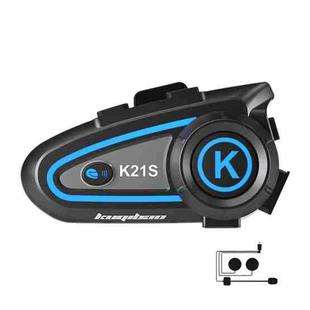 KUQIBAO K21S Motorcycle Riding Helmet Dual Intercom Bluetooth Headset With Lights(Hard Microphone)