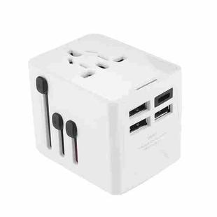 3 x USB & 1 x USB-C / Type-C Travel Plug Adapter International Universal Charging Block(White)