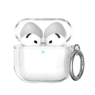 For Airpods 4 AhaStyle WG164 Earphone Anti-Drop TPU Split Protective Case(Transparent Shiny)