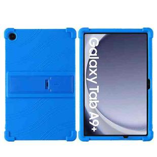 For Samsung Galaxy Tab A9+ Shockproof Silicone Tablet Protective Case With Holder(Blue)